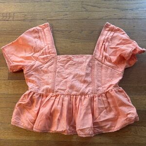 Peach Square Neck Women Top